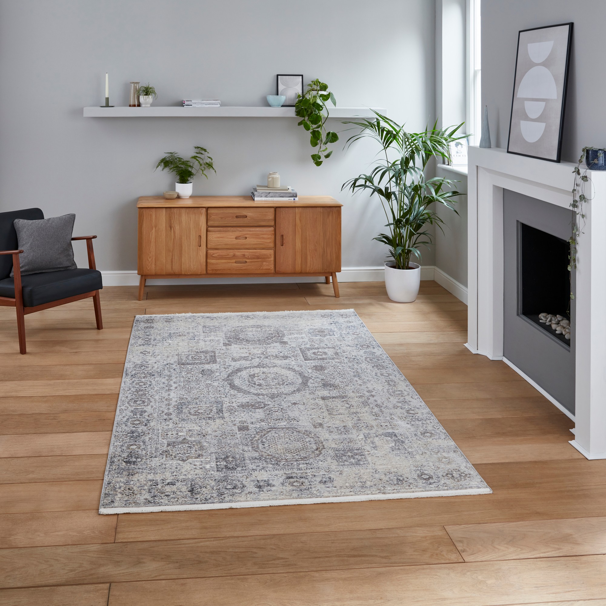 Athena 18599 Traditional Rugs In Grey